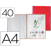 LIDERPAPEL CARPETA FUNDAS A4 ESPIRAL 40F ROJO 53818